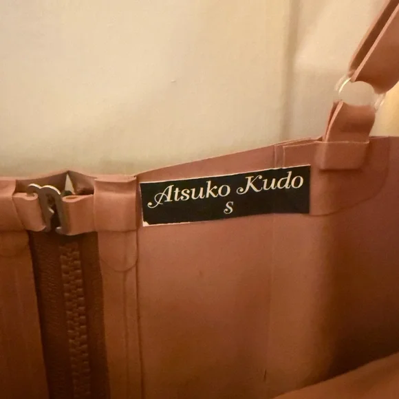 Chic Tan Midi Latex Atsuko Kudo Dress - Picture 6 of 6